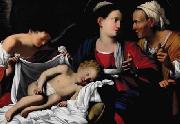 Carlo Saraceni, Madonna and Child with Saint Anne and an Angle